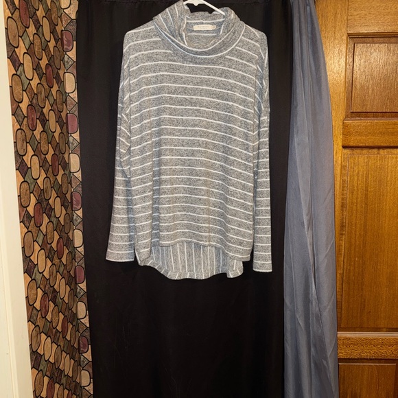 Elegant Striped Cowl Neck Sweater - Picture 1 of 3